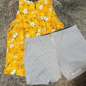 Old Navy Blue and White Striped Shorts